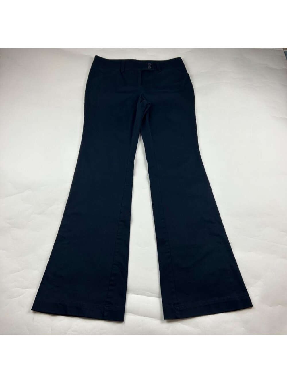 TALL New York & Company Navy Canvas Flared Chino 6T